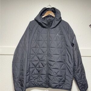 Nike Men's L TALL Jordan Therma-FIT Jacket Black Quilted Coat FD2637-010